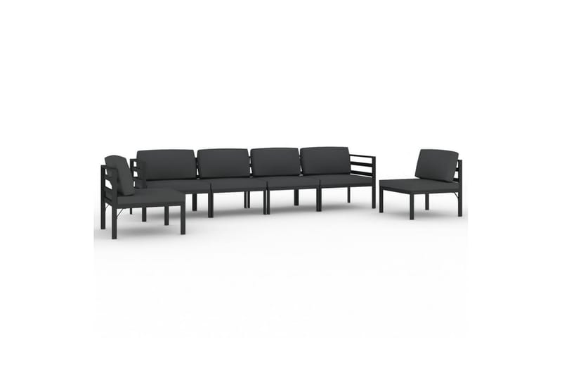 loungesæt til haven 6 dele med hynder aluminium antracitgrå - Antracit - Have - Udendørs miljø - Altan & terrasse - Altanmøbler