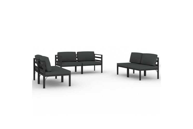 loungesæt til haven 6 dele med hynder aluminium antracitgrå - Antracit - Have - Udendørs miljø - Altan & terrasse - Altanmøbler