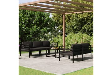 loungesæt til haven 6 dele med hynder aluminium antracitgrå - Antracit - Have - Udendørs miljø - Altan & terrasse - Altanmøbler