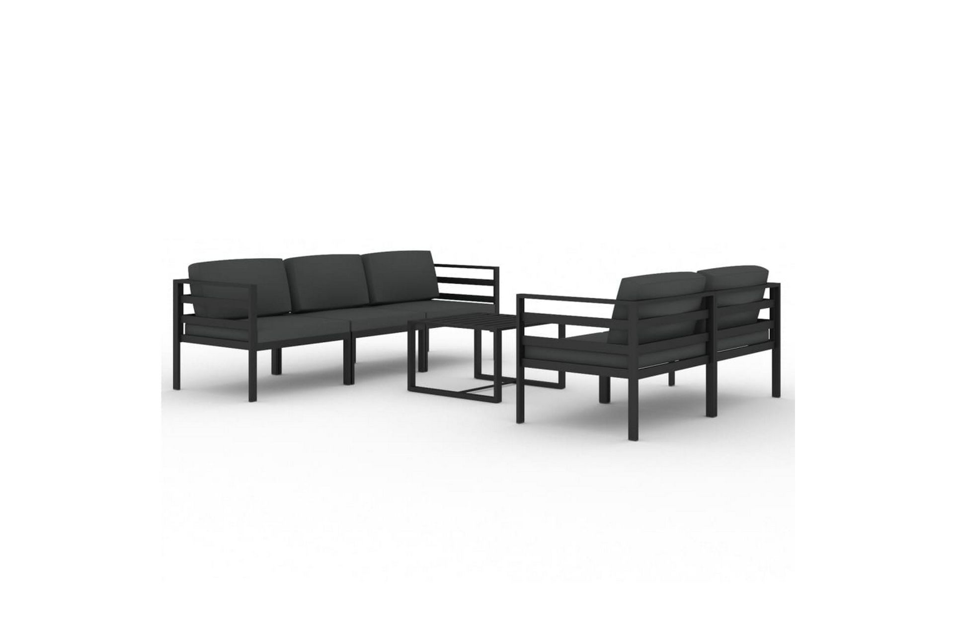 loungesæt til haven 6 dele med hynder aluminium antracitgrå - Antracit - Have - Udendørs miljø - Altan & terrasse - Altanmøbler