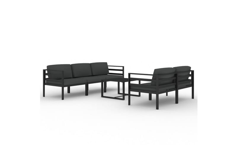 loungesæt til haven 6 dele med hynder aluminium antracitgrå - Antracit - Have - Udendørs miljø - Altan & terrasse - Altanmøbler