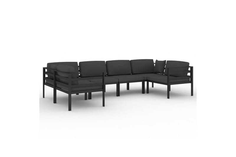 loungesæt til haven 6 dele med hynder aluminium antracitgrå - Antracit - Have - Udendørs miljø - Altan & terrasse - Altanmøbler