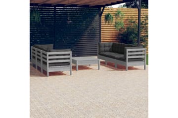 loungesæt til haven 7 dele med antracitgrå hynder fyrretræ - Grå - Have - Udendørs miljø - Altan & terrasse - Altanmøbler
