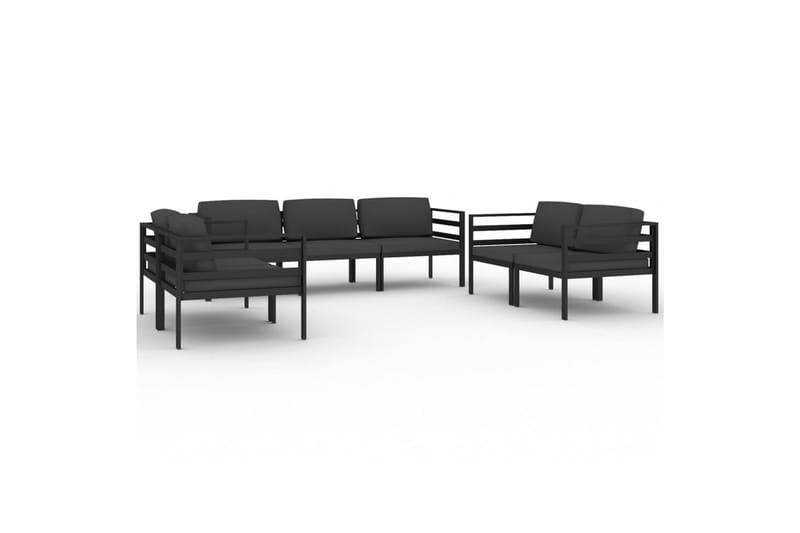 loungesæt til haven 7 dele med hynder aluminium antracitgrå - Antracit - Altanmøbler - Sofagrupper udendørs - Loungesæt