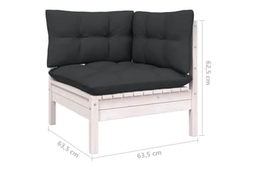 loungesæt til haven 7 dele med hynder fyrretræ hvid - Hvid - Have - Udendørs miljø - Altan & terrasse - Altanmøbler