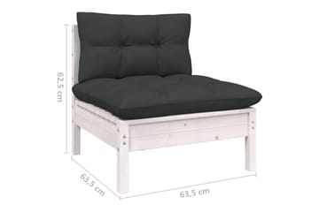 loungesæt til haven 7 dele med hynder fyrretræ hvid - Hvid - Have - Udendørs miljø - Altan & terrasse - Altanmøbler
