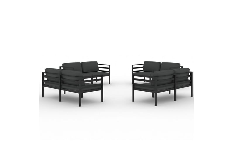 loungesæt til haven 8 dele med hynder aluminium antracitgrå - Antracit - Altanmøbler - Sofagrupper udendørs - Loungesæt