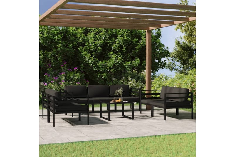 loungesæt til haven 8 dele med hynder aluminium antracitgrå - Antracit - Have - Udendørs miljø - Altan & terrasse - Altanmøbler