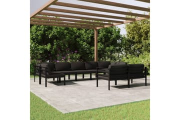 loungesæt til haven 9 dele med hynder aluminium antracitgrå - Antracit - Have - Udendørs miljø - Altan & terrasse - Altanmøbler
