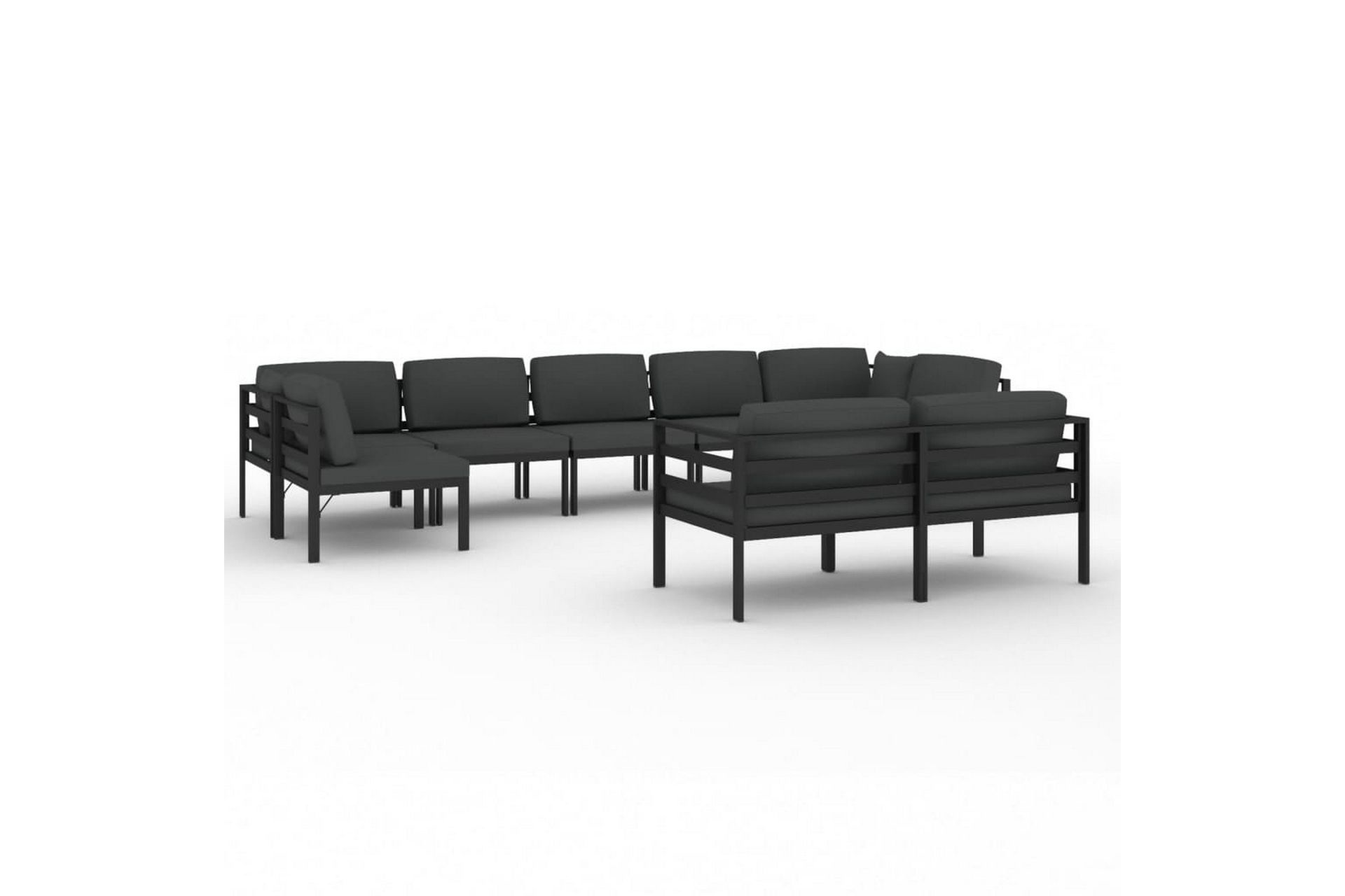 loungesæt til haven 9 dele med hynder aluminium antracitgrå - Antracit - Have - Udendørs miljø - Altan & terrasse - Altanmøbler