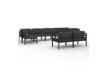 loungesæt til haven 9 dele med hynder aluminium antracitgrå - Antracit - Have - Udendørs miljø - Altan & terrasse - Altanmøbler