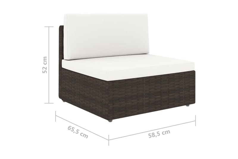 loungesæt til haven med hynder 14 dele polyrattan brun - Brun - Have - Udendørs miljø - Altan & terrasse - Altanmøbler