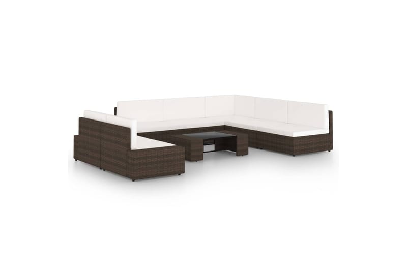 loungesæt til haven med hynder 8 dele polyrattan brun - Brun - Have - Udendørs miljø - Altan & terrasse - Altanmøbler