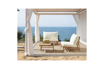 Loungeset Beliani Todi Ljus trä/Taupe Light wood||White - Havemøbler - Loungemøbler - Sofagrupper udendørs