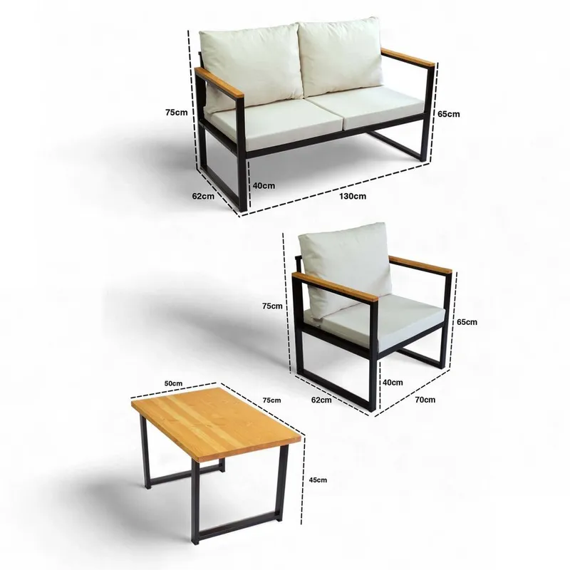 Luvin 3-personers Sofagruppe Udendørs - Beige - Have - Udendørs miljø - Altan & terrasse - Altanmøbler