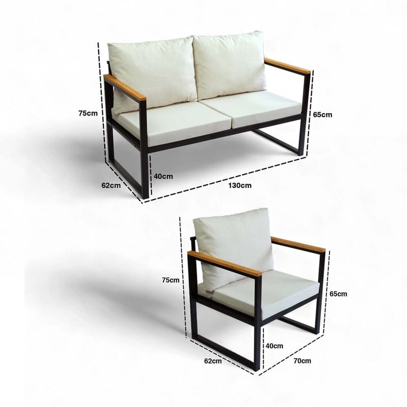 Luvin 3-personers Sofagruppe Udendørs - Beige - Have - Udendørs miljø - Altan & terrasse - Altanmøbler