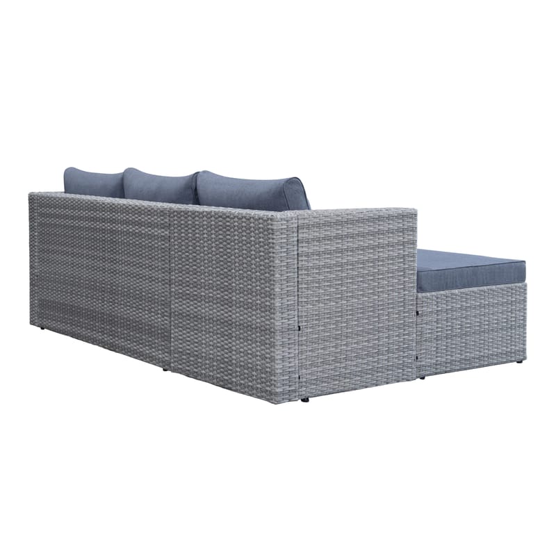 Mendoza 4-personers Sofagruppe - Grå / Blå puder - Have - Udendørs miljø - Altan & terrasse - Altanmøbler