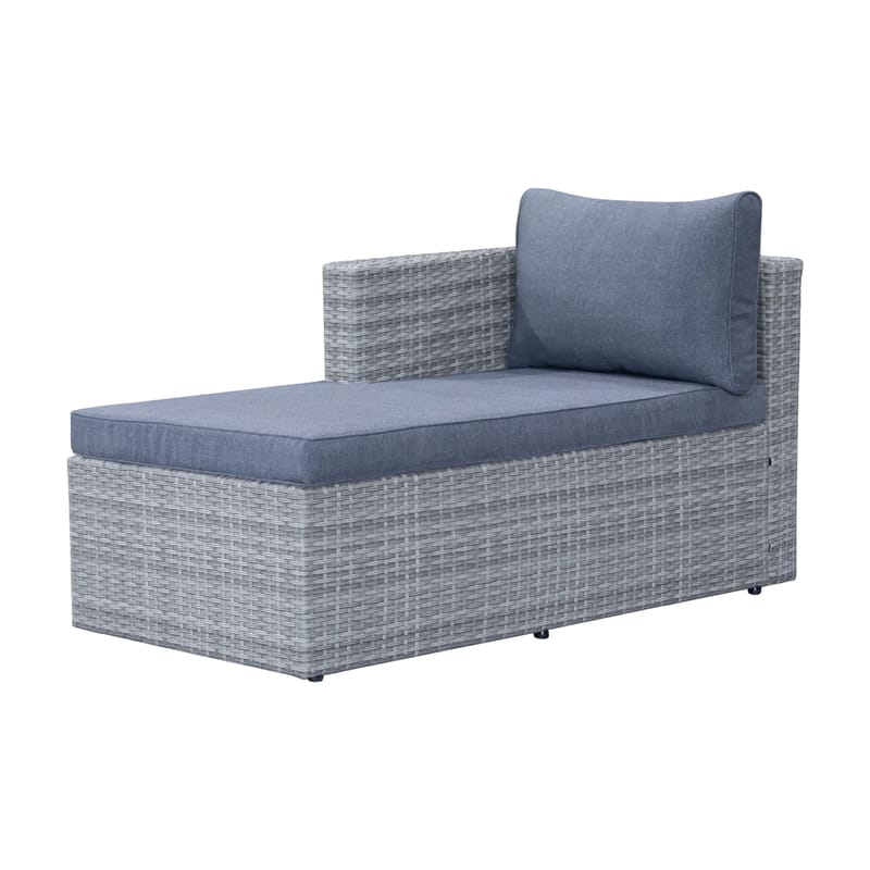 Mendoza L-formet 4-personers sofagruppe i polyrattan til altan og terrasse - Grå / Blå hynder - Have - Udendørs miljø - Altan & terrasse - Altanmøbler
