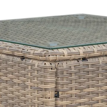 Mendoza L-formet 4-personers sofagruppe i polyrattan til altan og terrasse - Brun / Beige hynder - Havemøbler - Loungemøbler - Sofagrupper udendørs