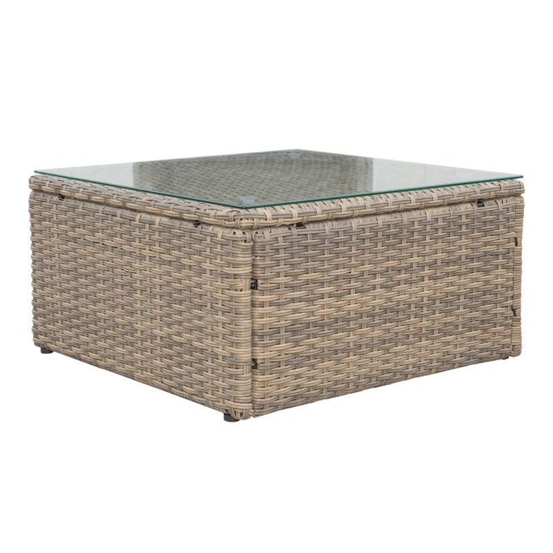 Mendoza L-formet 4-personers sofagruppe i polyrattan til altan og terrasse - Brun / Beige hynder - Have - Udendørs miljø - Altan & terrasse - Altanmøbler