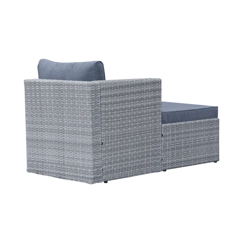 Mendoza L-formet 4-personers sofagruppe i polyrattan til altan og terrasse - Grå / Blå hynder - Have - Udendørs miljø - Altan & terrasse - Altanmøbler