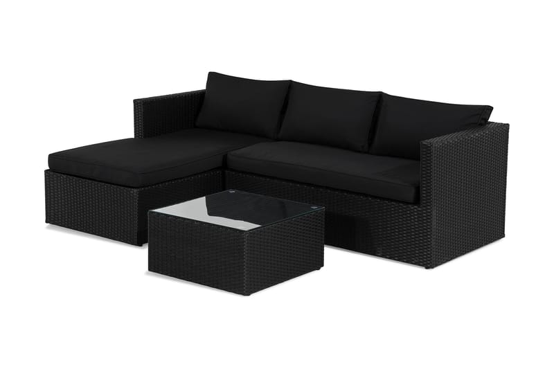 Mendoza Sofagruppe - Sort/Mørkegrå - Altanmøbler - Sofagrupper udendørs - Loungesæt
