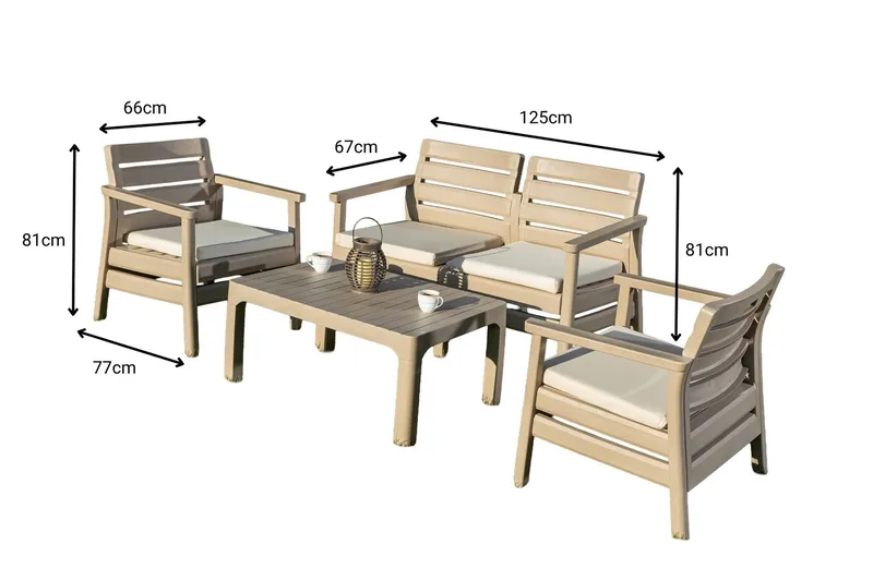 Momira Loungegruppe udendørs - Desert Beige - Have - Udendørs miljø - Altan & terrasse - Altanmøbler