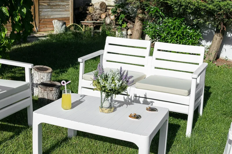 Momira Loungegruppe udendørs - Hvid - Have - Udendørs miljø - Altan & terrasse - Altanmøbler