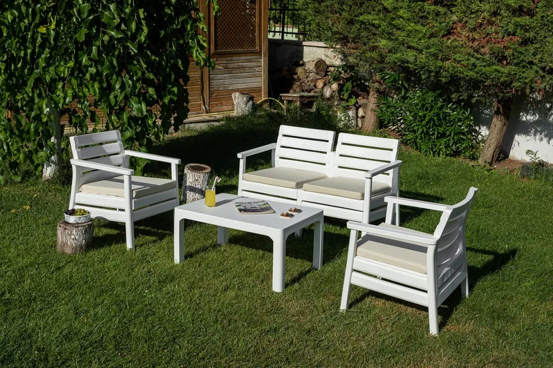 Momira Loungegruppe udendørs - Hvid - Have - Udendørs miljø - Altan & terrasse - Altanmøbler