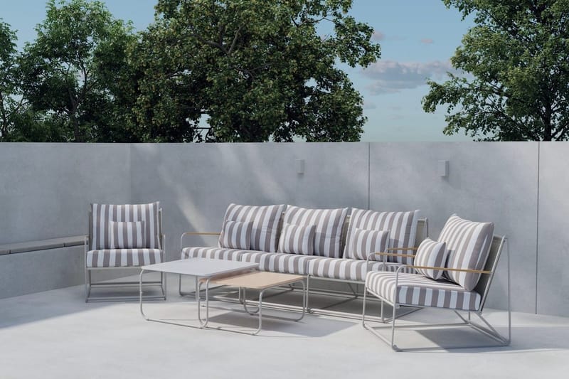 Palazzo sofagruppe 3-personers sofa + 2 lænestole med bord udendørs, Grå