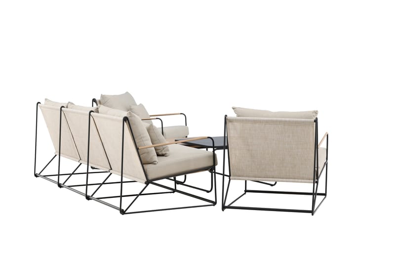 Palazzo Sofagruppe Udendørs 5-personers - Sort/Beige - Have - Udendørs miljø - Altan & terrasse - Altanmøbler