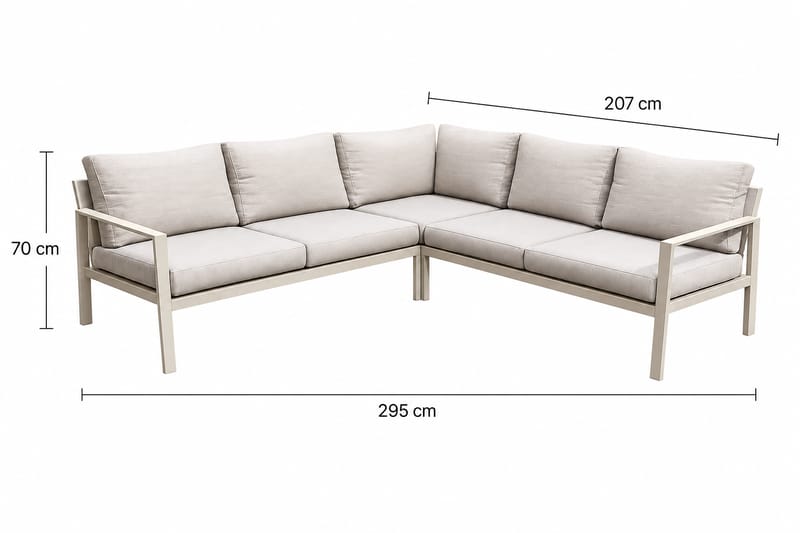 Palermo Havemøbelgruppe Hjørnesæt - Beige - Havemøbler - Loungemøbler - Sofagrupper udendørs