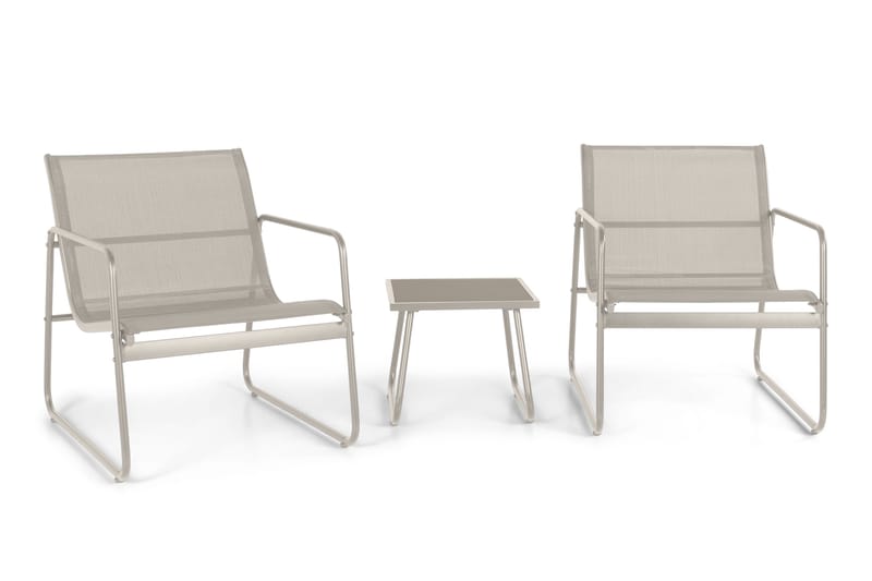 Pelanda cafésæt til udendørs brug, Beige