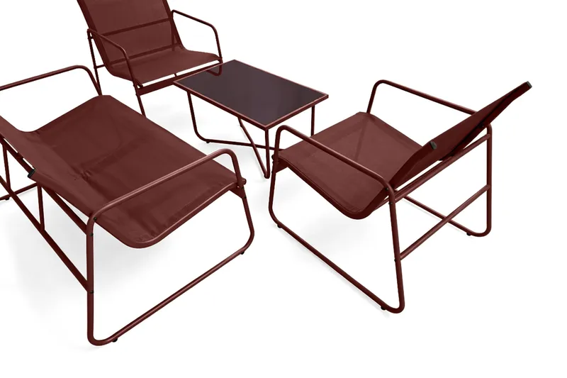 Pelanda loungesæt til udendørs brug - Rød - Have - Udendørs miljø - Altan & terrasse - Altanmøbler