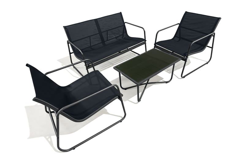 Pelanda loungesæt til udendørs brug, Sort