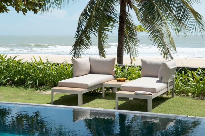 Portals Modul Sæt 2× 2-personers sofaer + sofabord - Koralsand - Have - Udendørs miljø - Altan & terrasse - Altanmøbler