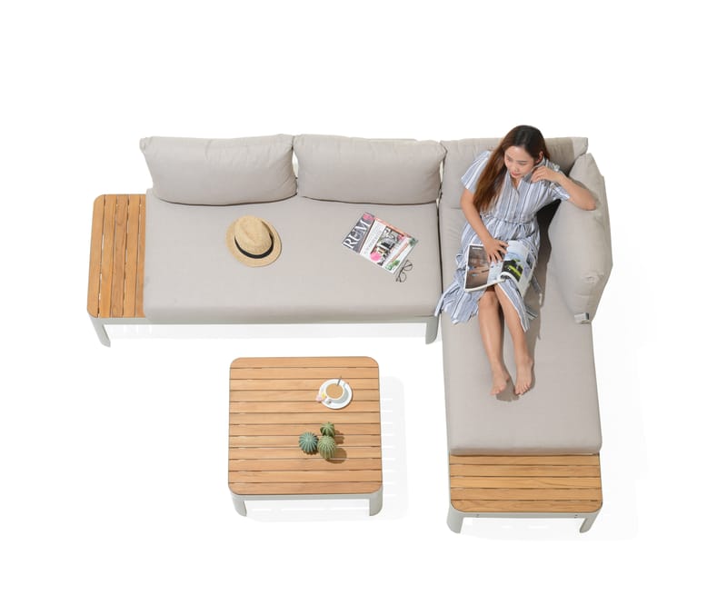 Portals Modul Sæt 2× 2-personers sofaer + sofabord - Koralsand - Have - Udendørs miljø - Altan & terrasse - Altanmøbler