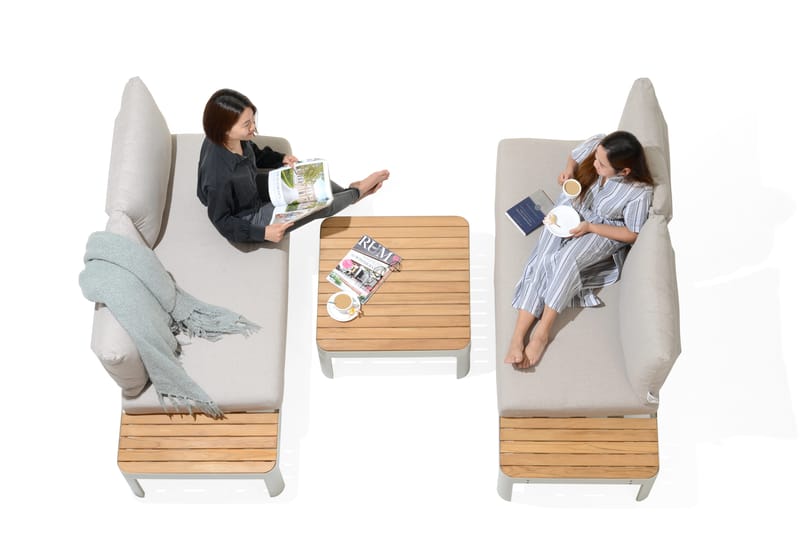 Portals Modul Sæt 2× 2-personers sofaer + sofabord - Koralsand - Have - Udendørs miljø - Altan & terrasse - Altanmøbler