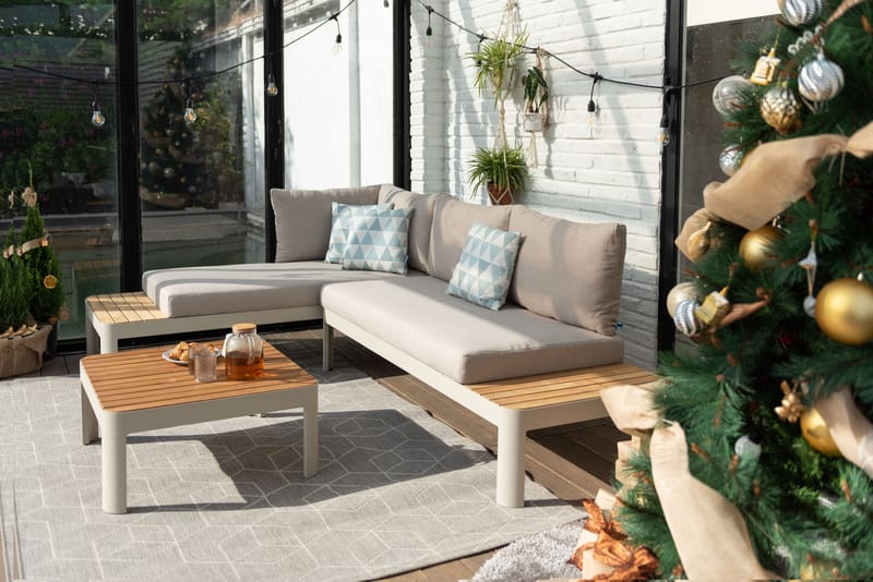 Portals Modul Sæt 2× 2-personers sofaer + sofabord - Koralsand - Have - Udendørs miljø - Altan & terrasse - Altanmøbler