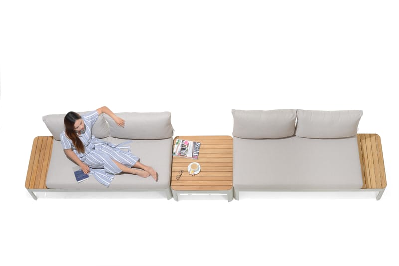 Portals Modul Sæt 2× 2-personers sofaer + sofabord - Koralsand - Have - Udendørs miljø - Altan & terrasse - Altanmøbler