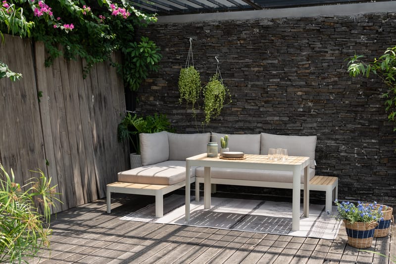 Portals Modul Sæt 2× 2-personers sofaer + sofabord - Koralsand - Have - Udendørs miljø - Altan & terrasse - Altanmøbler