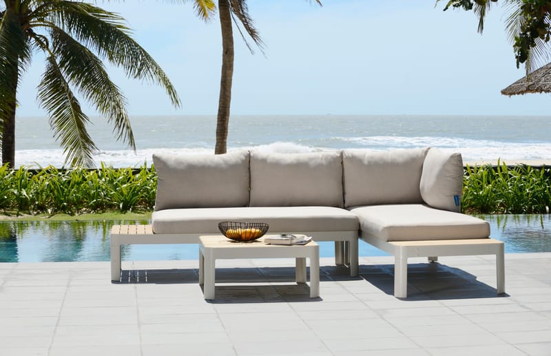 Portals Modul Sæt 2× 2-personers sofaer + sofabord - Koralsand - Have - Udendørs miljø - Altan & terrasse - Altanmøbler
