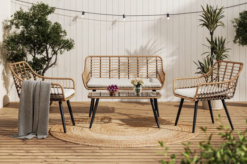 Sammy Sofagruppe 4-personers - Beige - Have - Udendørs miljø - Altan & terrasse - Altanmøbler