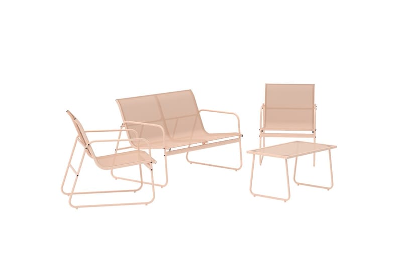 Scopello sofagruppe 2-personers sofa + 2 lænestole med bord udendørs - Beige - Have - Udendørs miljø - Altan & terrasse - Altanmøbler