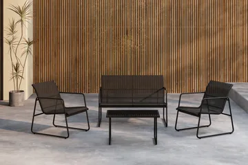 Scopello Sofagruppe Udendørs 4-personers - Sort - Havemøbler - Loungemøbler - Sofagrupper udendørs