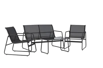 Scopello Sofagruppe Udendørs 4-personers - Sort - Havemøbler - Loungemøbler - Sofagrupper udendørs