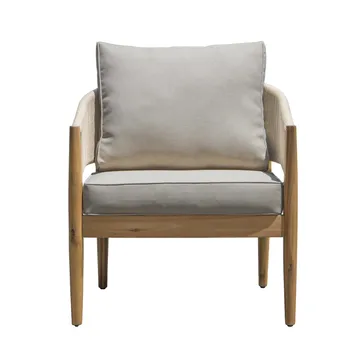 Siana 4-personers loungegruppe i trælook med rebdetaljer - Natur / Beige - Havemøbler - Loungemøbler - Sofagrupper udendørs