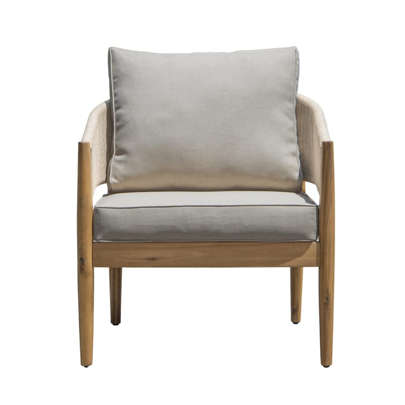 Siana 5-personers loungegruppe i trælook med rebdetaljer - Natur / Beige - Have - Udendørs miljø - Altan & terrasse - Altanmøbler