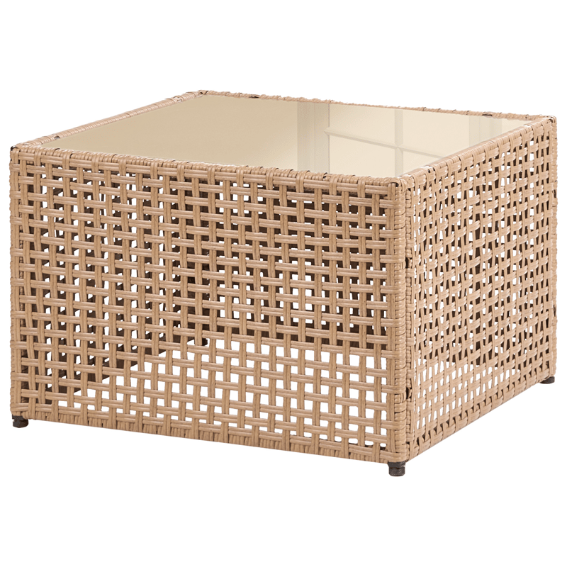 Sofa udendørs med bord 4-personers Omegana modulær kunstflet - Beige/Sort - Have - Udendørs miljø - Altan & terrasse - Altanmøbler