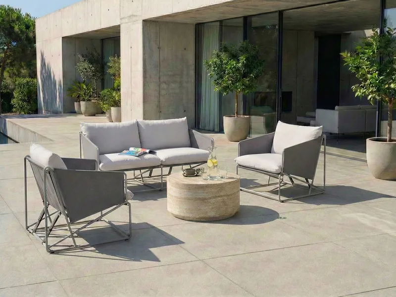 Sofagruppe udendørs 4-personers Ponte - Grå - Have - Udendørs miljø - Altan & terrasse - Altanmøbler